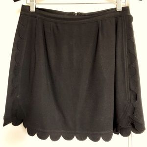 Club Monaco black skirt with scalloped trim